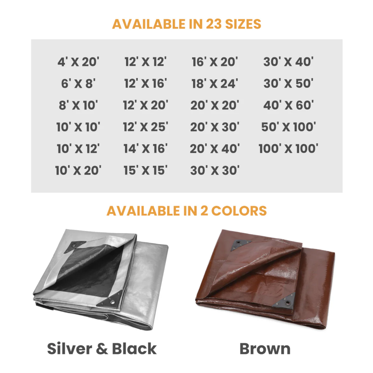 4' x 20' Super Heavy Duty Poly Tarp - Image 5