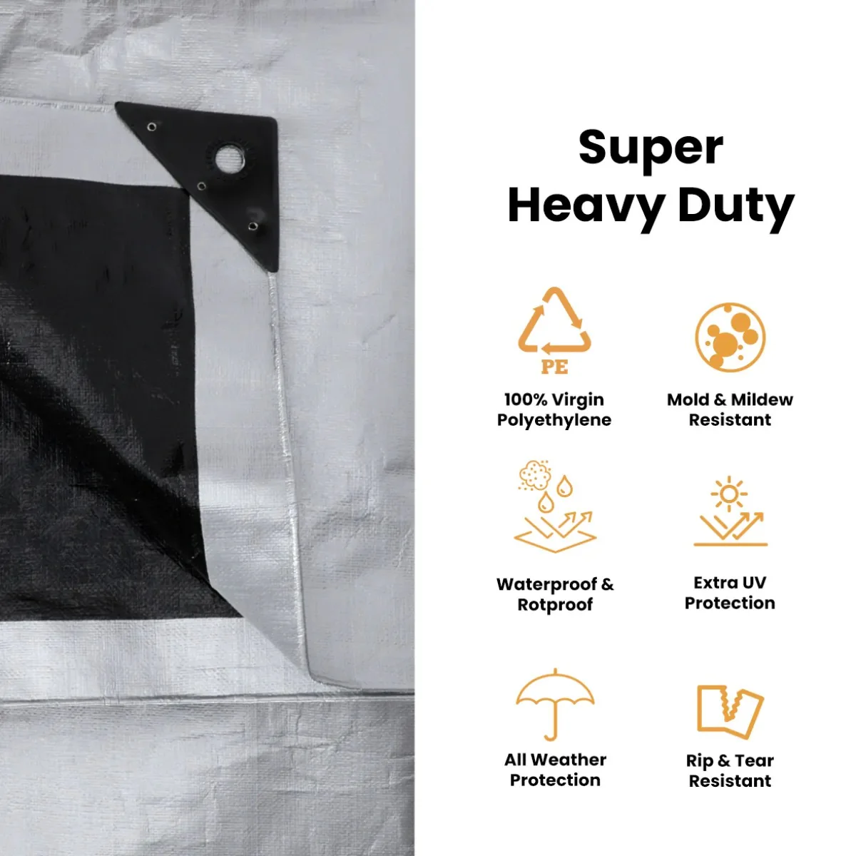 4' x 20' Super Heavy Duty Poly Tarp - Image 9