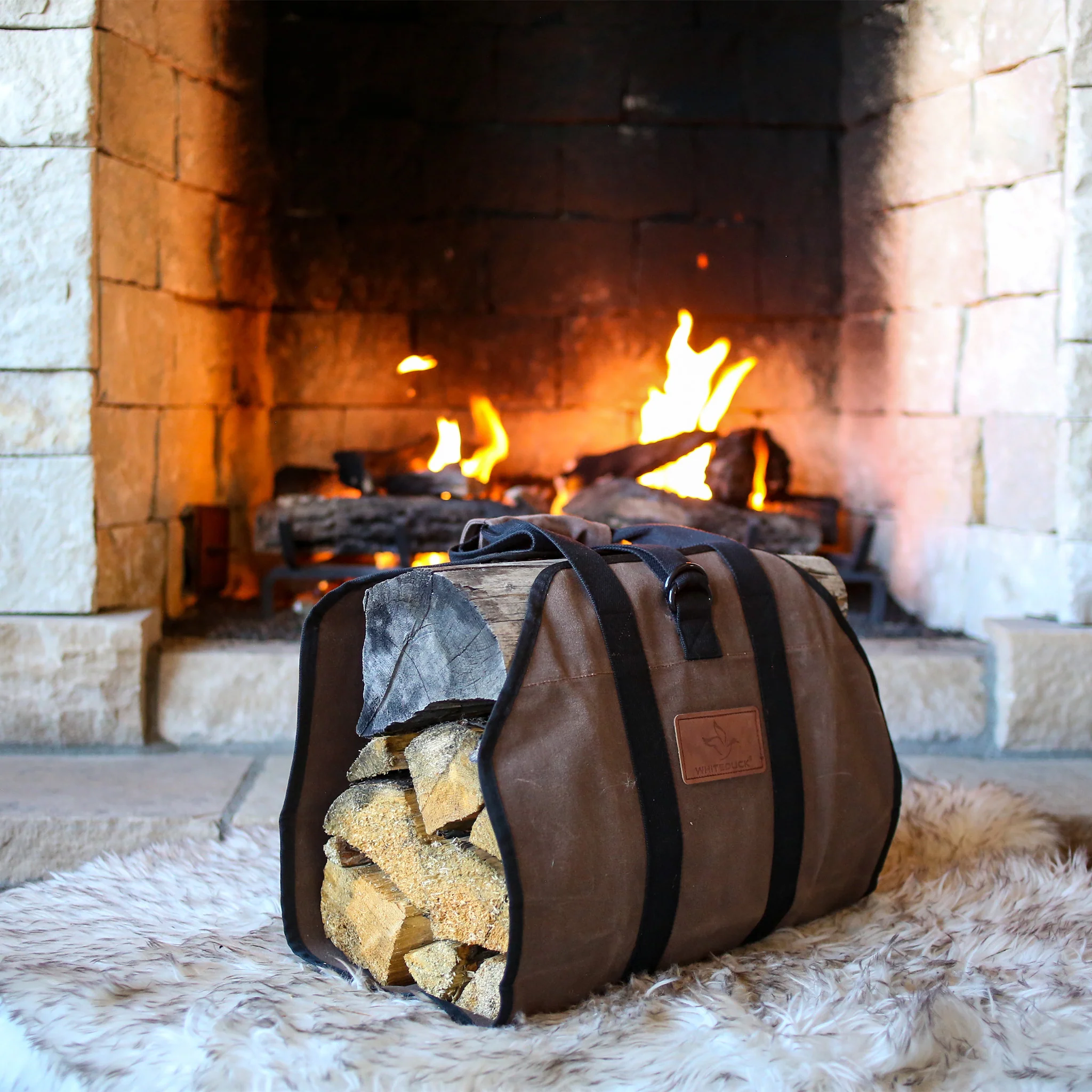 Diamond Shape Canvas Firewood Log Carriers - Image 16
