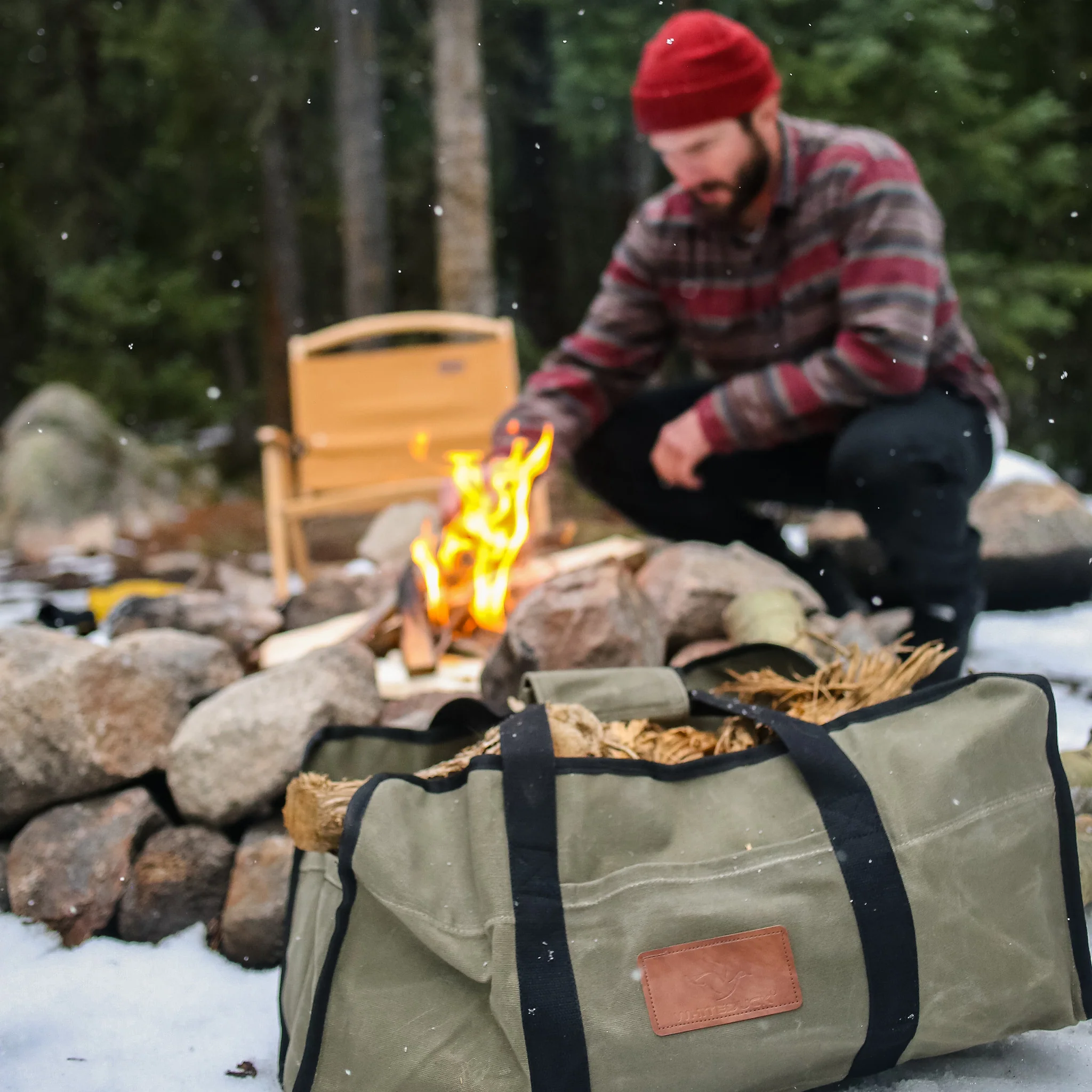 Tote Shape Canvas Firewood Log Carriers - Image 17