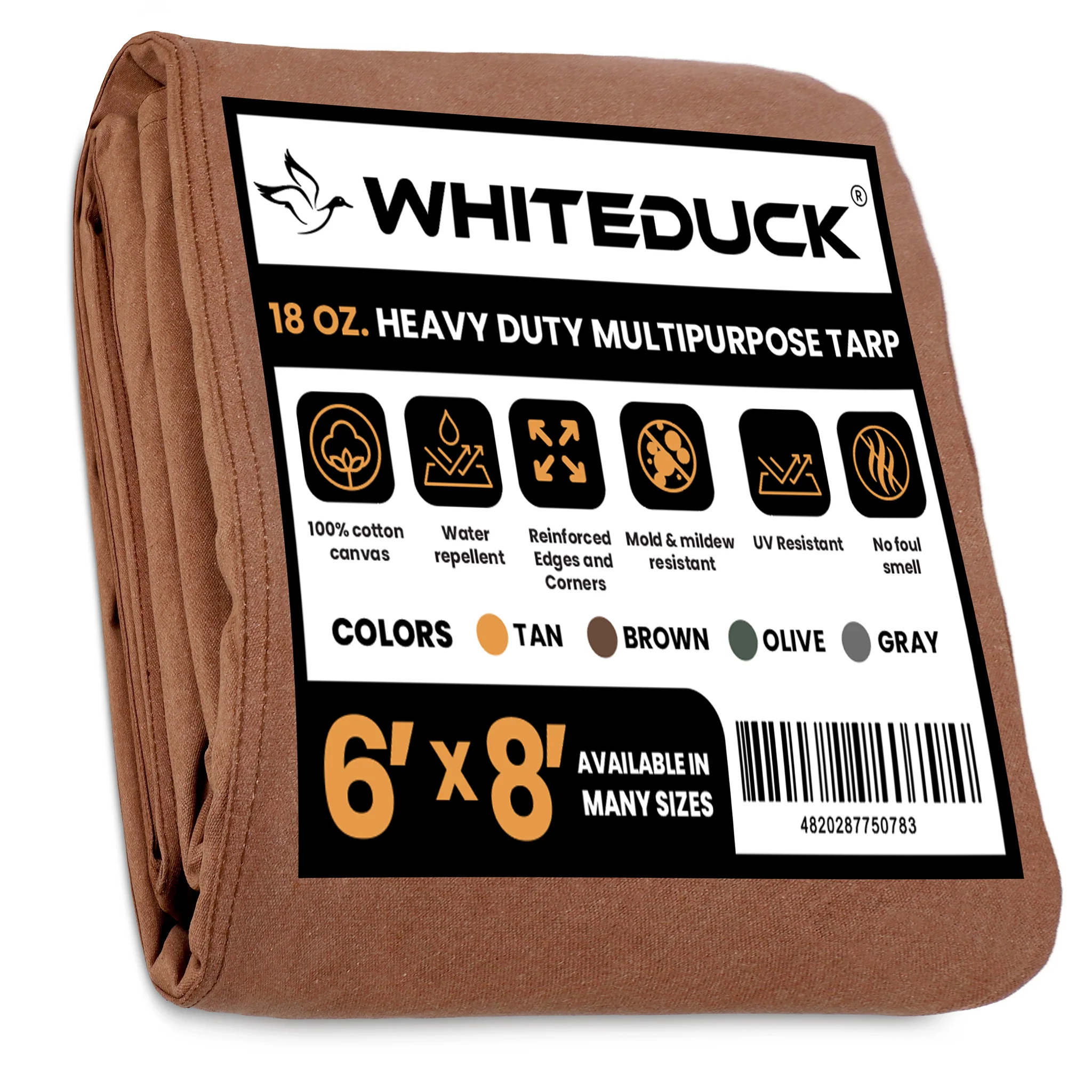 6' x 8' Canvas Tarp – 100% Cotton, 18 oz Heavy-Duty - Image 6
