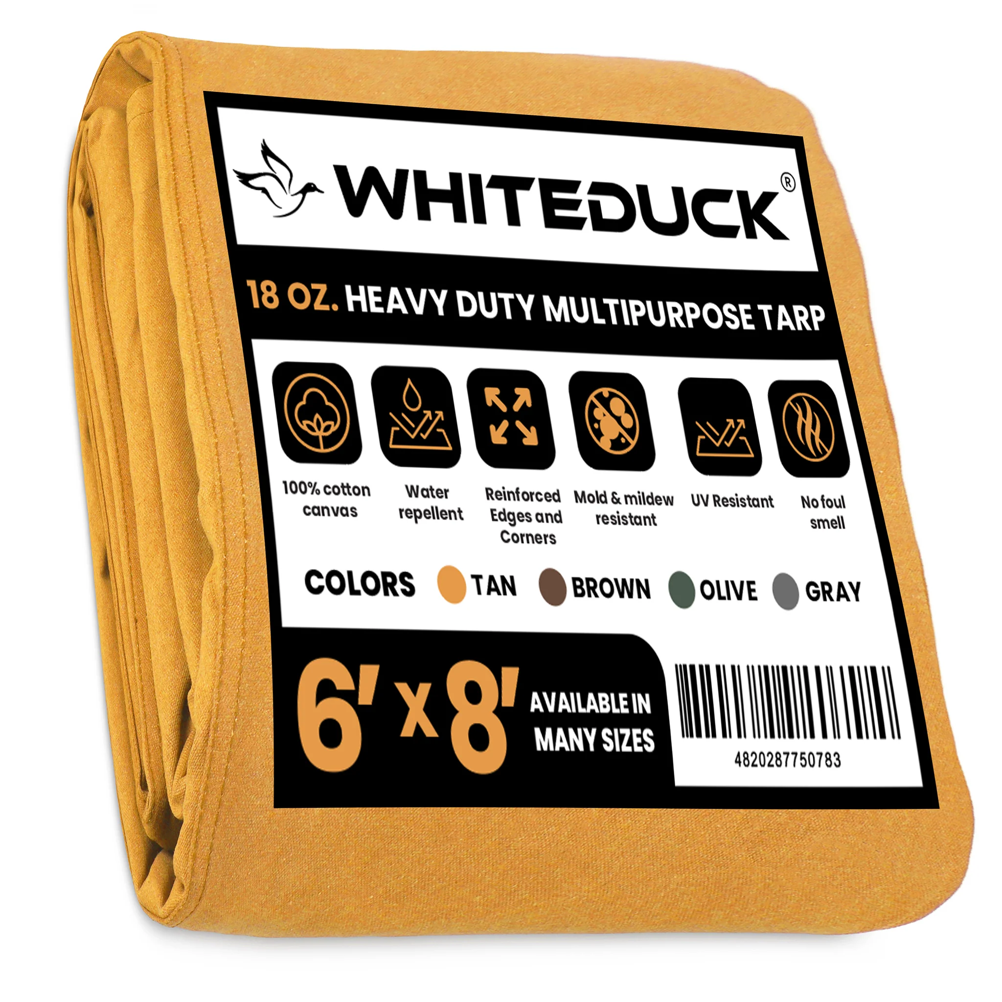 6' x 8' Canvas Tarp – 100% Cotton, 18 oz Heavy-Duty - Image 10