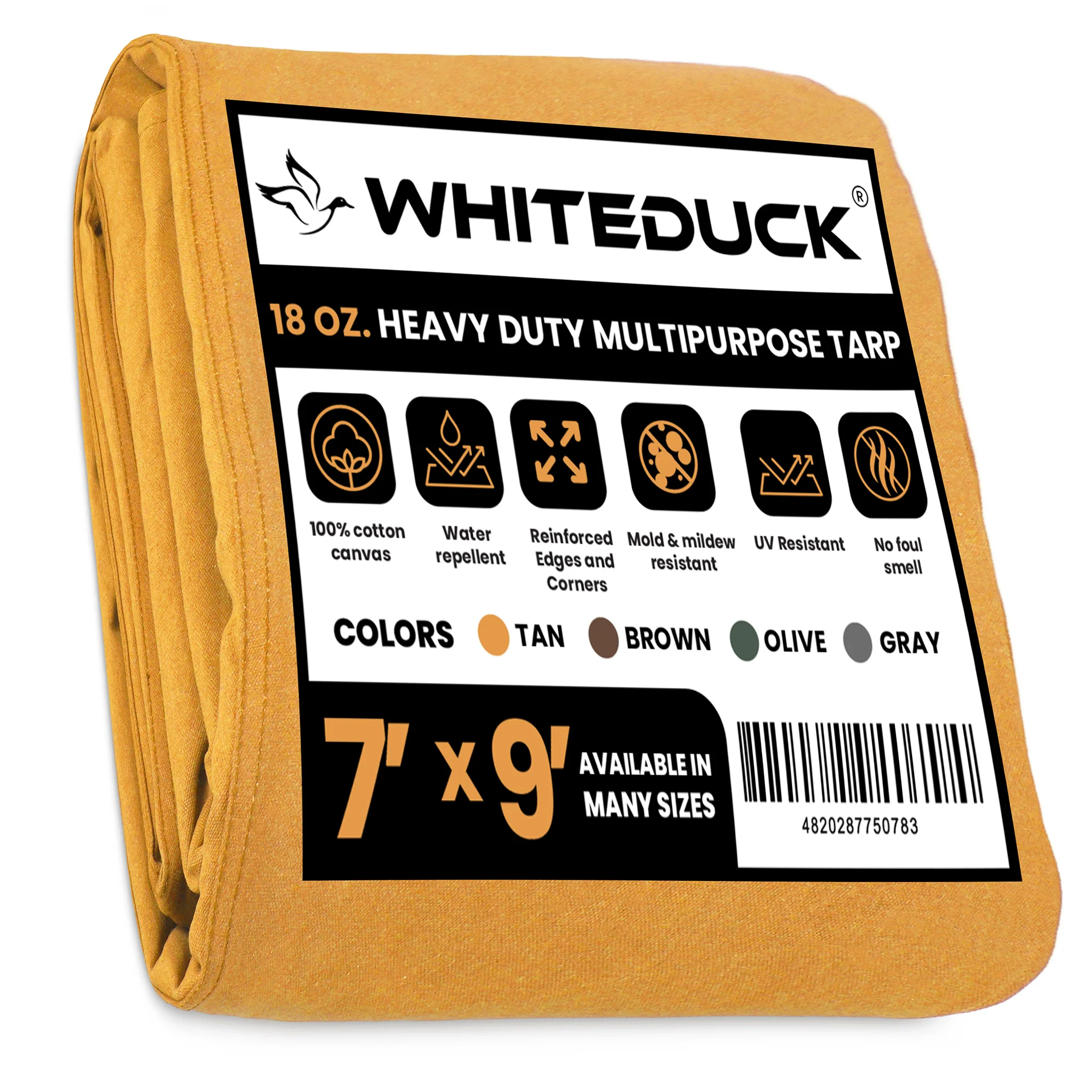 7' x 9' Canvas Tarp – 100% Cotton, 18 oz Heavy-Duty - Image 10