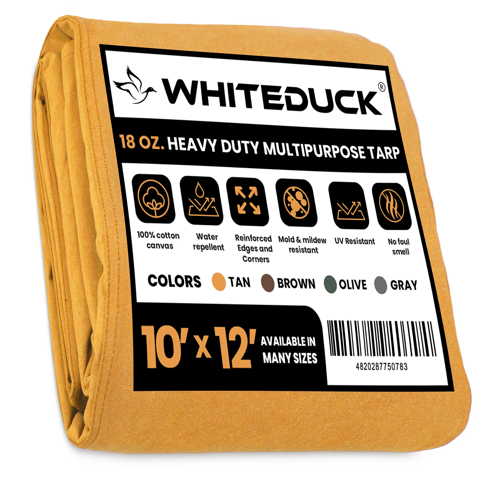 10' x 12' Canvas Tarp – 100% Cotton, 18 oz Heavy-Duty - Image 10