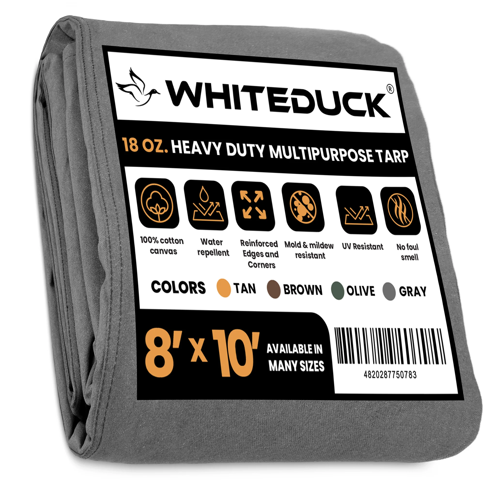 8' x 10' Canvas Tarp – 100% Cotton, 18 oz Heavy-Duty - Image 15