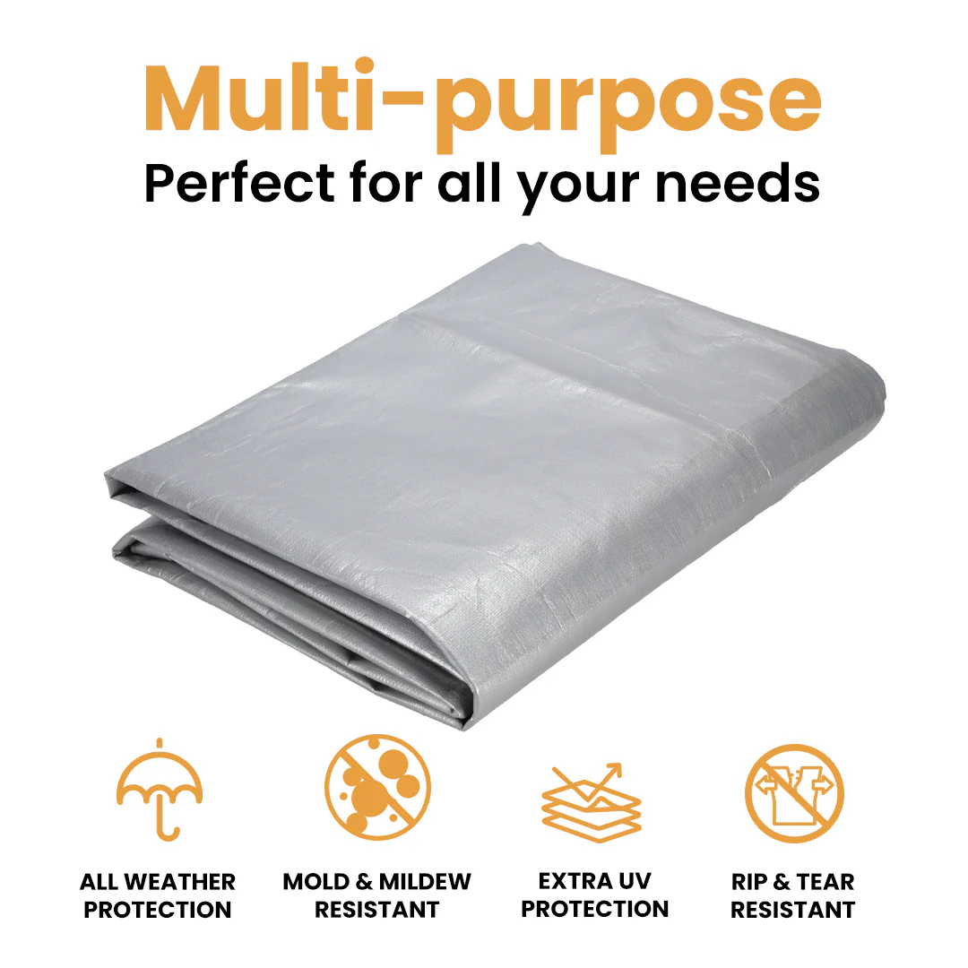 15’ x 20’ Heavy Duty Poly Tarp 10 mil, 6 oz - Black & Silver - Image 6