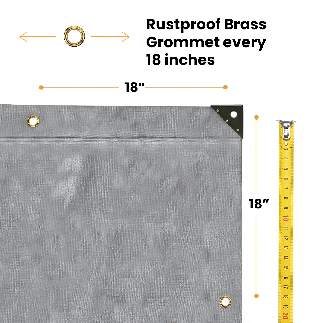15’ x 20’ Heavy Duty Poly Tarp 10 mil, 6 oz - Black & Silver - Image 7